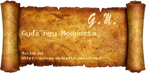 Gyöngy Modeszta névjegykártya